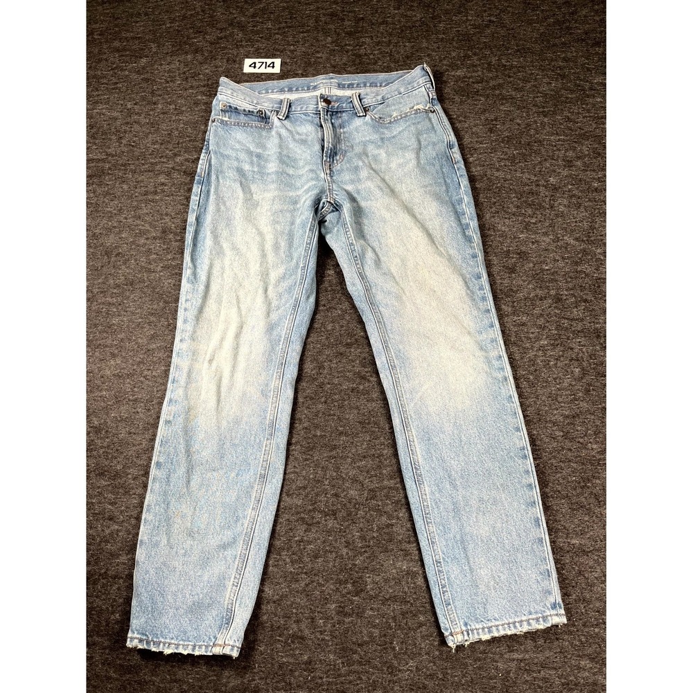 Old Navy Straight Taper Jeans Men 33x30 Blue Denim Cotton Medium Wash Outdoor